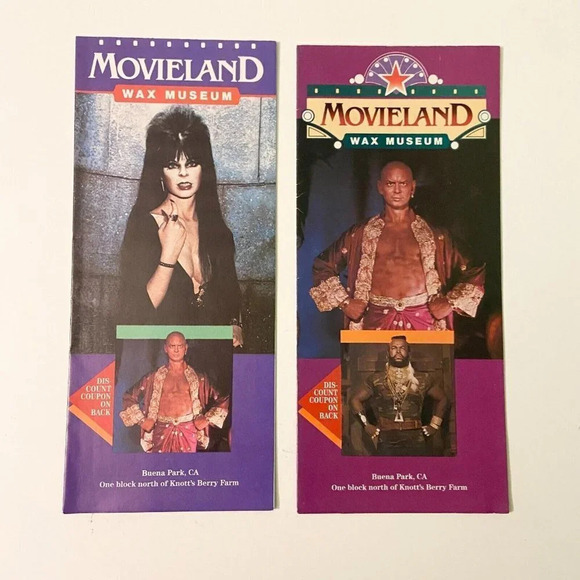 Vintage 1986 Lot of 2 Movieland Wax Museum Buena Park  California Brochure - Picture 1 of 15